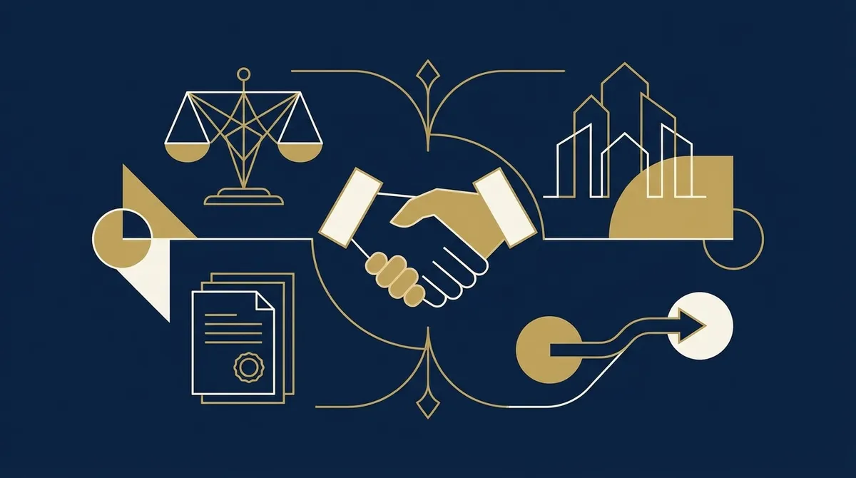 Poignée de main concluant la cession d'un fonds de commerce