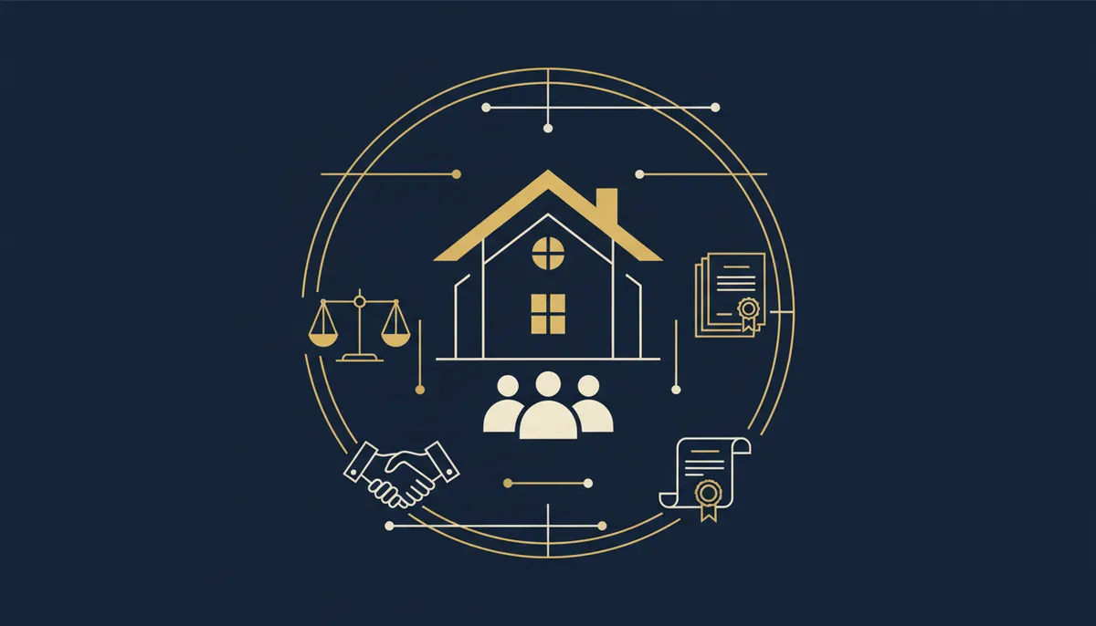 Famille signant un prêt immobilier via une SCI familiale