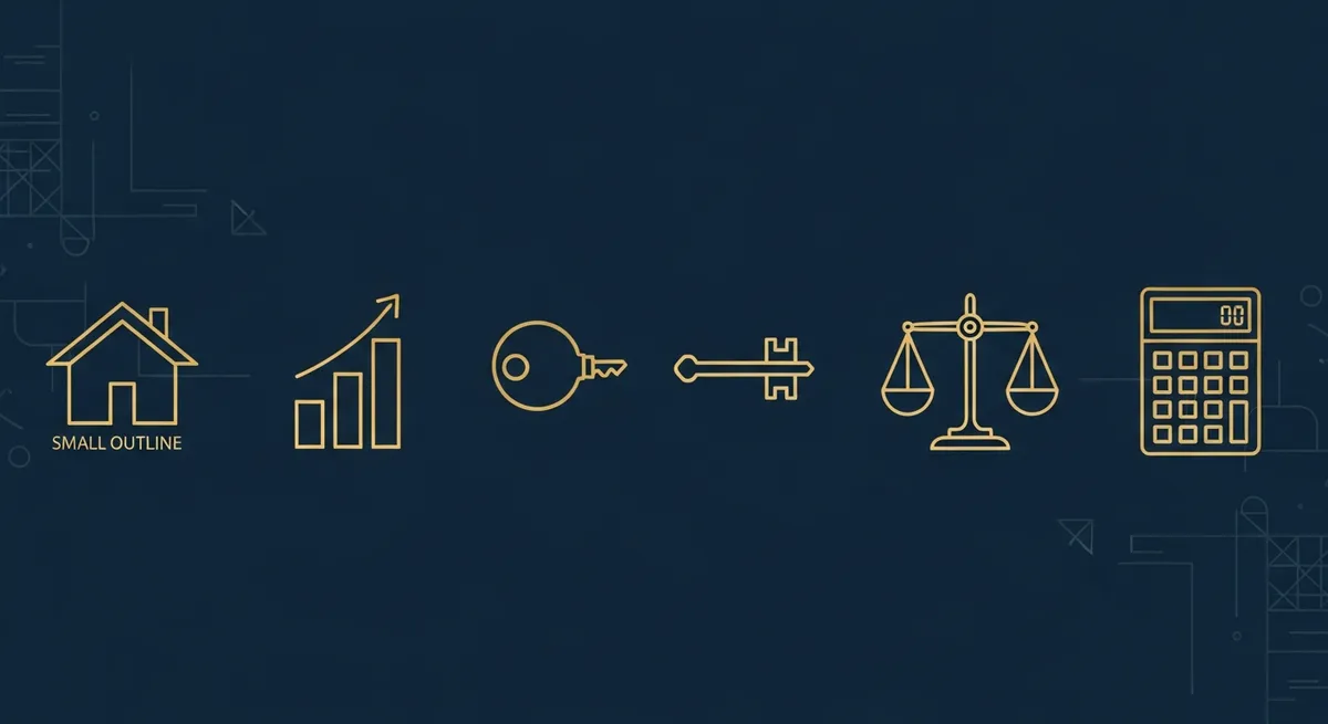 Illustration SCI et taux d'endettement : balance entre revenus et dettes, maison, calculatrice