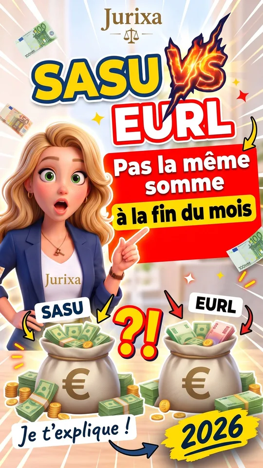 Short Jurixa : SASU ou EURL : pas la même somme à la fin du mois