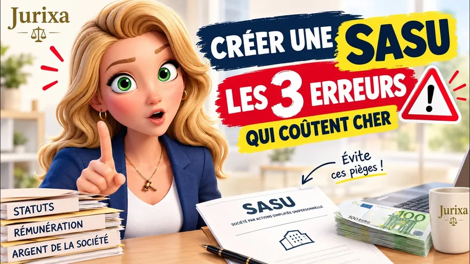 Miniature de la vidéo Jurixa : Créer une SASU en 2026 : les 3 erreurs qui coûtent cher