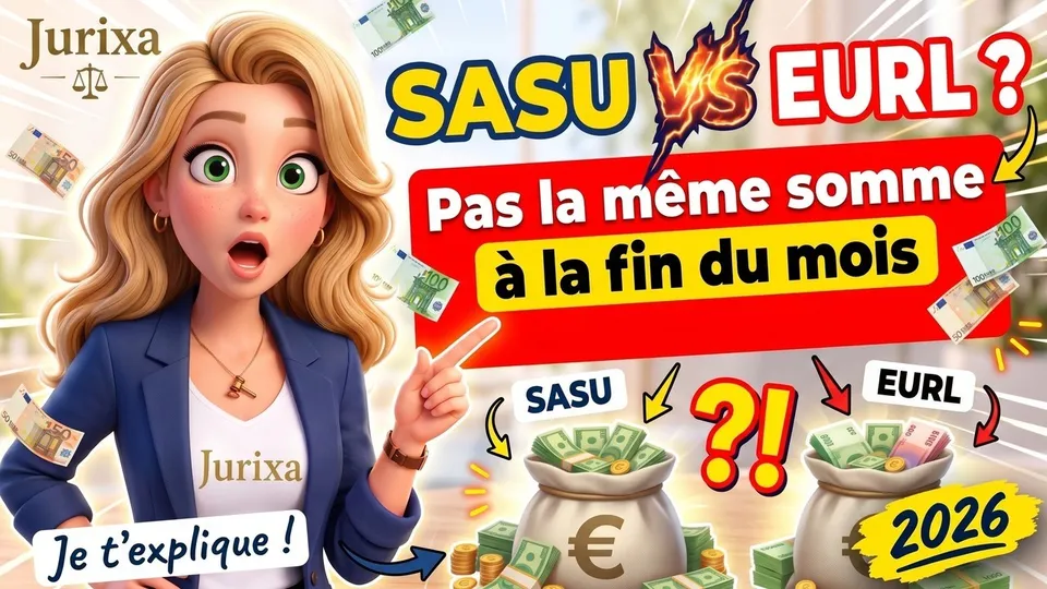 Miniature de la vidéo Jurixa : SASU ou EURL : laquelle te laisse le plus dans la poche ? (2026)