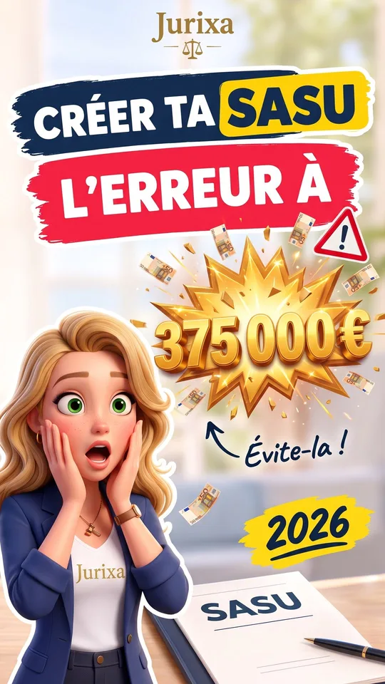 Short Jurixa : Créer une SASU : l'erreur qui peut coûter 375 000 €